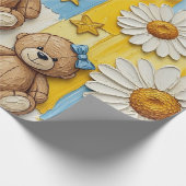 Teddybär-Daisy-Gartenmuster (11) Geschenkpapier (Ecke)