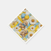 Teddybär-Daisy-Gartenmuster (11) Serviette (Ecke)