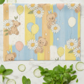 Teddybär-Daisy-Gartenmuster (12) Geschirrtuch (Gefaltet)