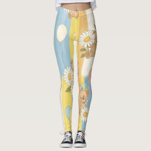 Teddybär-Daisy-Gartenmuster (12) Leggings