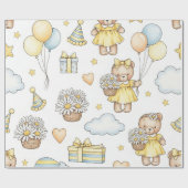 Teddybär-Daisy-Gartenmuster (14) Geschenkpapier (Flach)