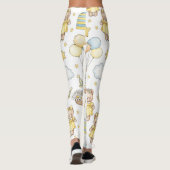 Teddybär-Daisy-Gartenmuster (14) Leggings (Rückseite)