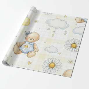 Teddybär-Daisy-Gartenmuster (15) Geschenkpapier