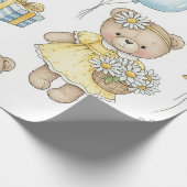 Teddybär-Daisy-Gartenmuster (16) Geschenkpapier (Ecke)