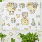 Teddybär-Daisy-Gartenmuster (16) Geschirrtuch (Gefaltet)