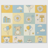 Teddybär-Daisy-Gartenmuster (17) Geschenkpapier (Flach)