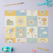 Teddybär-Daisy-Gartenmuster (17) Seidenpapier (Basteln)