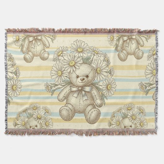 Teddybär-Daisy-Gartenmuster (1) Decke (Vorderseite)
