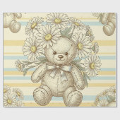 Teddybär-Daisy-Gartenmuster (1) Geschenkpapier (Flach)