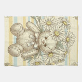 Teddybär-Daisy-Gartenmuster (1) Geschirrtuch (Horizontal)