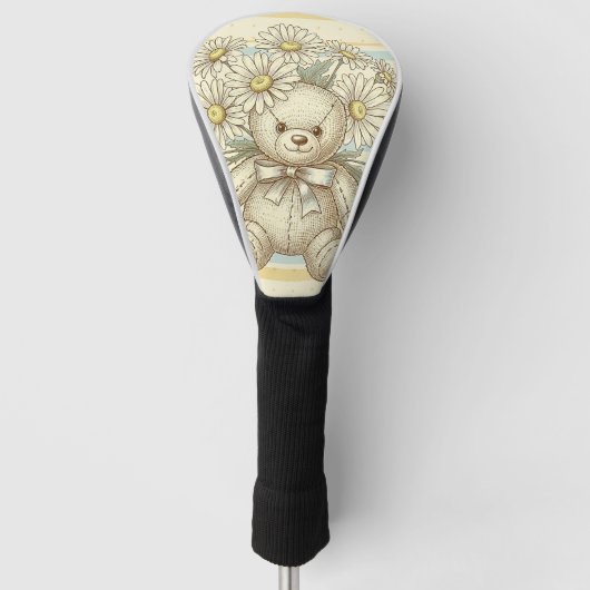 Teddybär-Daisy-Gartenmuster (1) Golf Headcover (Vorderseite)