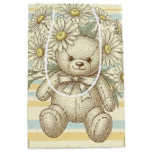 Teddybär-Daisy-Gartenmuster (1) Mittlere Geschenktüte (Vorderseite)