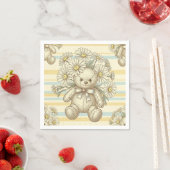 Teddybär-Daisy-Gartenmuster (1) Serviette (Beispiel)