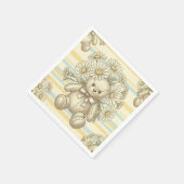 Teddybär-Daisy-Gartenmuster (1) Serviette (Ecke)