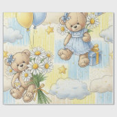 Teddybär-Daisy-Gartenmuster (2) Geschenkpapier (Flach)