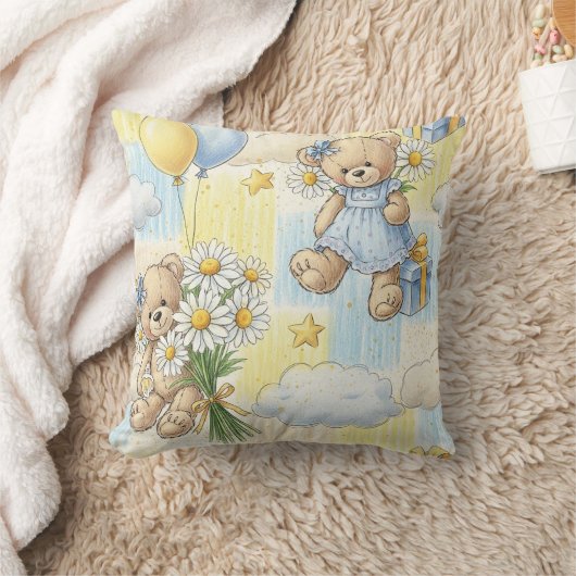Teddybär-Daisy-Gartenmuster (2) Kissen (Decke)