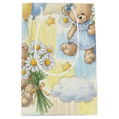 Teddybär-Daisy-Gartenmuster (2) Mittlere Geschenktüte (Vorderseite)