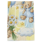 Teddybär-Daisy-Gartenmuster (2) Mittlere Geschenktüte (Rückseite)