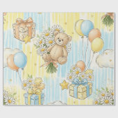 Teddybär-Daisy-Gartenmuster (3) Geschenkpapier (Flach)