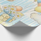 Teddybär-Daisy-Gartenmuster (3) Geschenkpapier (Ecke)