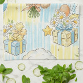 Teddybär-Daisy-Gartenmuster (3) Geschirrtuch (Gefaltet)
