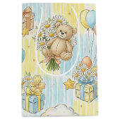 Teddybär-Daisy-Gartenmuster (3) Mittlere Geschenktüte (Vorderseite)