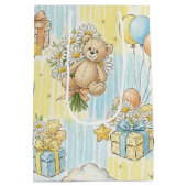 Teddybär-Daisy-Gartenmuster (3) Mittlere Geschenktüte (Rückseite)