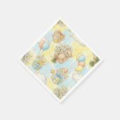 Teddybär-Daisy-Gartenmuster (3) Serviette (Ecke)