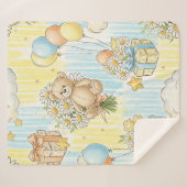 Teddybär-Daisy-Gartenmuster (3) Sherpadecke (Vorderseite (Horizontal))