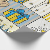 Teddybär-Daisy-Gartenmuster (4) Geschenkpapier (Ecke)