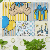 Teddybär-Daisy-Gartenmuster (4) Geschirrtuch (Gefaltet)