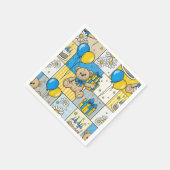 Teddybär-Daisy-Gartenmuster (4) Serviette (Ecke)