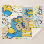 Teddybär-Daisy-Gartenmuster (4) Sherpadecke (Vorderseite (Horizontal))