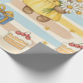 Teddybär-Daisy-Gartenmuster (5) Geschenkpapier (Ecke)