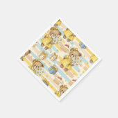 Teddybär-Daisy-Gartenmuster (5) Serviette (Ecke)
