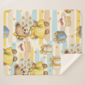 Teddybär-Daisy-Gartenmuster (5) Sherpadecke (Vorderseite (Horizontal))