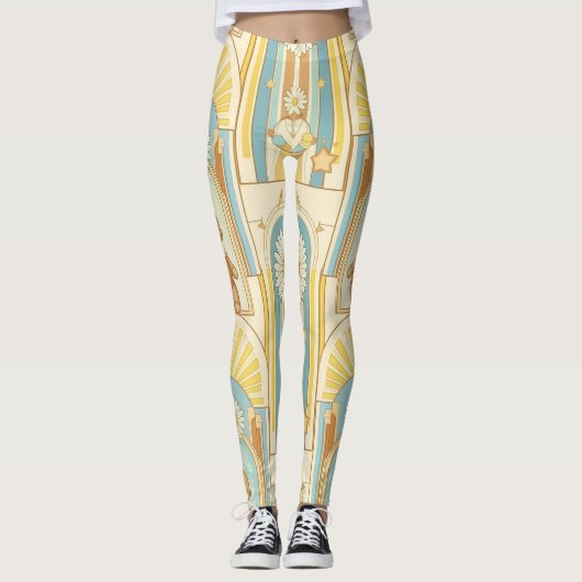 Teddybär-Daisy-Gartenmuster (6) Leggings (Vorderseite)