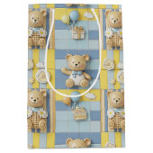 Teddybär-Daisy-Gartenmuster (7) Mittlere Geschenktüte (Vorderseite)