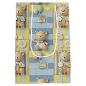 Teddybär-Daisy-Gartenmuster (7) Mittlere Geschenktüte (Rückseite)