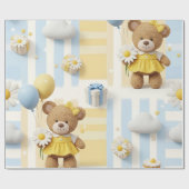 Teddybär-Daisy-Gartenmuster (8) Geschenkpapier (Flach)