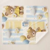 Teddybär-Daisy-Gartenmuster (8) Sherpadecke (Vorderseite (Horizontal))