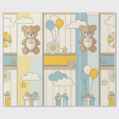 Teddybär-Daisy-Gartenmuster (9) Geschenkpapier (Flach)