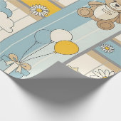 Teddybär-Daisy-Gartenmuster (9) Geschenkpapier (Ecke)