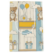 Teddybär-Daisy-Gartenmuster (9) Mittlere Geschenktüte (Vorderseite)