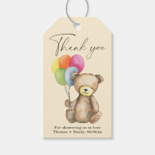 Teddybär - Danke Baby Shower-Party Geschenkanhänger
