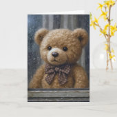 Teddybär, der an Dich denkt Karte (Gelbe Blume)
