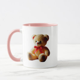 Teddybär, der sich gut hinsetzt. tasse