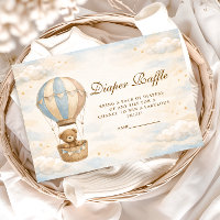Teddybär-Diaper-Raffel mit Heißluftballon