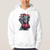 Teddybär-Druck-Kapuzenpullover im Graffiti-Stil Hoodie (Vorderseite)