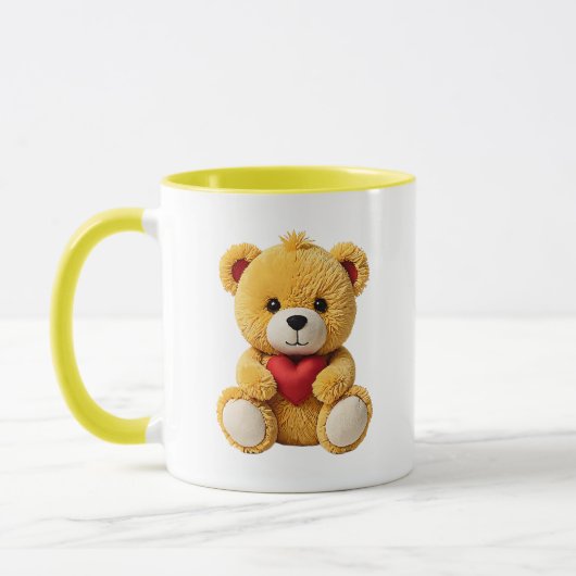 Teddybär, ein echtes kleines Herz. Tasse (Links)